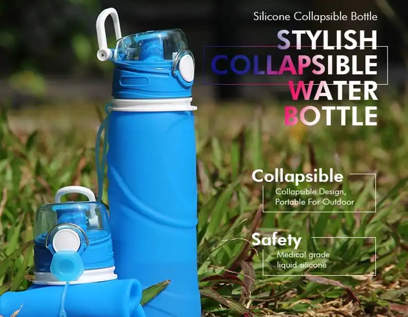 Custom Logo 750ml Foldable Silicone Outdoor Bottle Wholesale